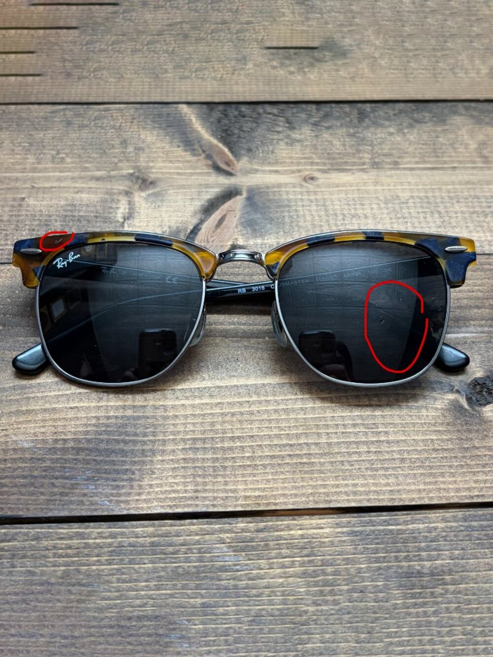 Ray-Ban Clubmaster RB3016 Square Sunglasses Tortoise Shell Black Glass - Picture 4 of 9